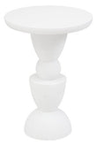 Walsa Whitewash Mango Wood Circle Column Detail Side Table