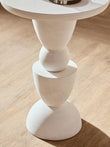Walsa Whitewash Mango Wood Circle Column Detail Side Table