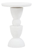 Walsa Whitewash Mango Wood Circle Column Detail Side Table