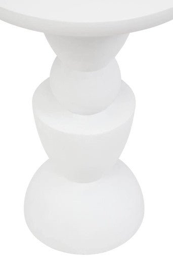 Walsa Whitewash Mango Wood Circle Column Detail Side Table