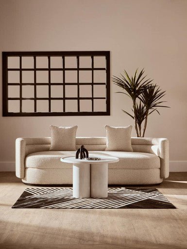 Walsa Whitewash Mango Wood Column Detail Coffee Table