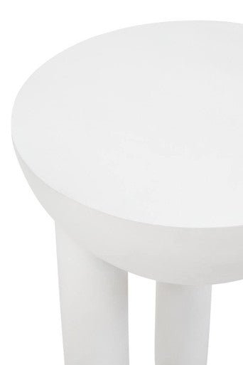 Walsa Whitewash Mango Wood Column Detail Round Side Table