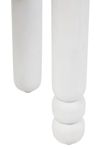 Walsa Whitewash Mango Wood Column Detail Round Side Table