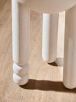 Walsa Whitewash Mango Wood Column Detail Round Side Table