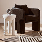 Walsa Whitewash Mango Wood Column Detail Round Side Table