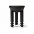 Walsa Black Finish Mango Wood Column Detail Round Side Table