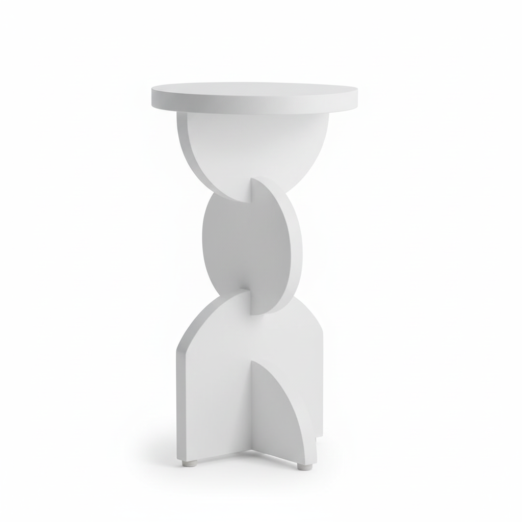 Walsa Whitewash Mango Wood Abstract Side Table