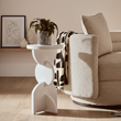 Walsa Whitewash Mango Wood Abstract Side Table