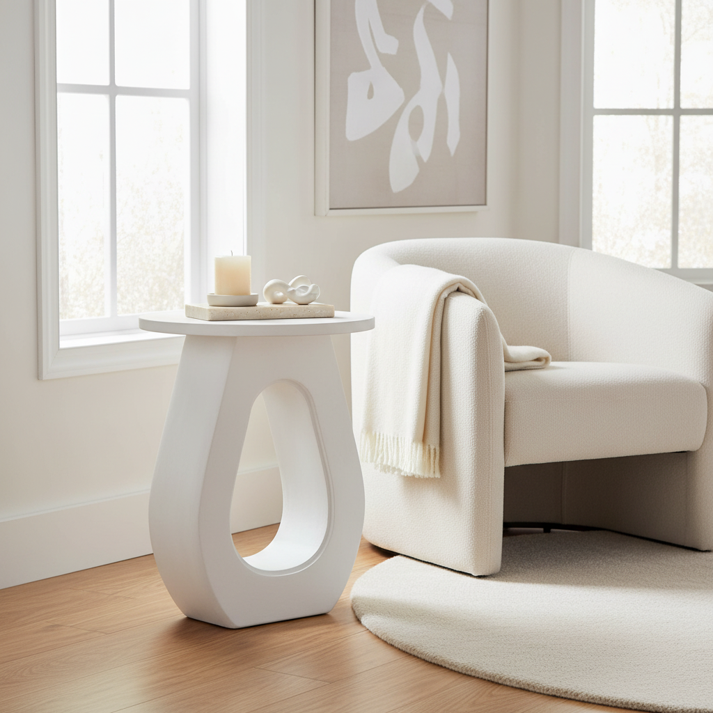 Walsa Whitewash Mango Wood Accent Table
