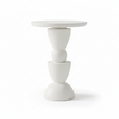 Walsa Whitewash Mango Wood Circle Column Detail Side Table