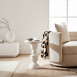 Walsa Whitewash Mango Wood Circle Column Detail Side Table