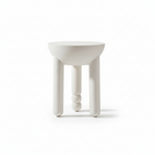 Walsa Whitewash Mango Wood Column Detail Round Side Table