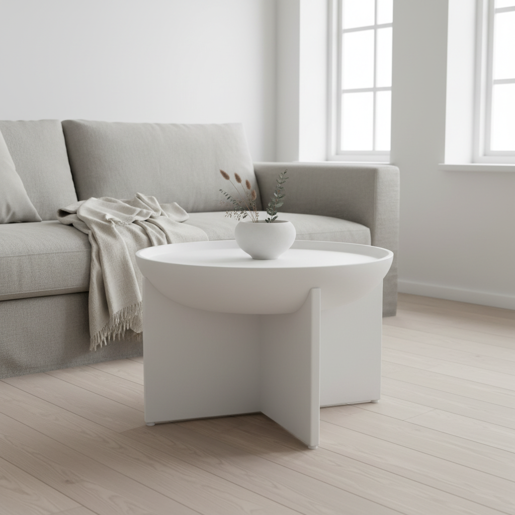 Walsa Whitewash Mango Wood Round Coffee Table