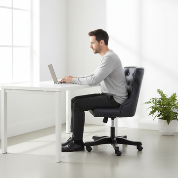 Walson Black Leather Effect Home Office Chair