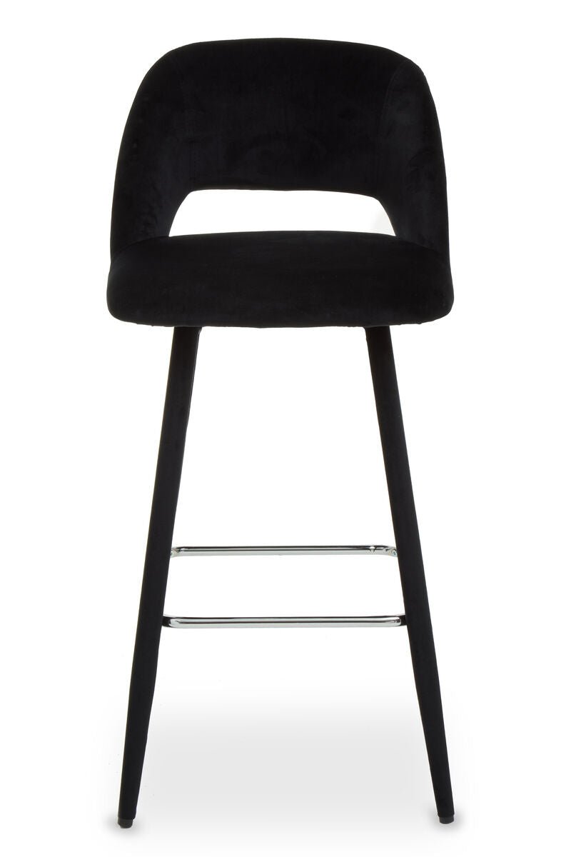 Warren Black Velvet Bar Chair