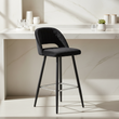 Warren Black Velvet Bar Chair