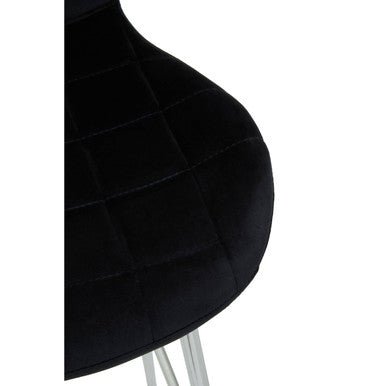 Warton Black Velvet Bar Chair