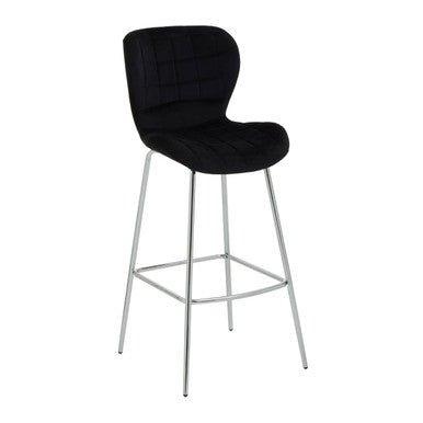 Warton Black Velvet Bar Chair
