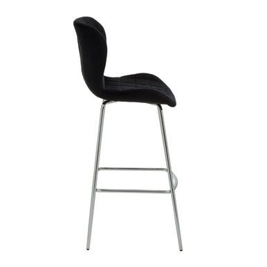 Warton Black Velvet Bar Chair