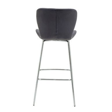 Warton Grey Velvet Bar Chair