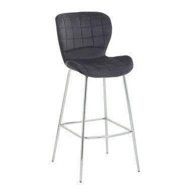 Warton Grey Velvet Bar Chair
