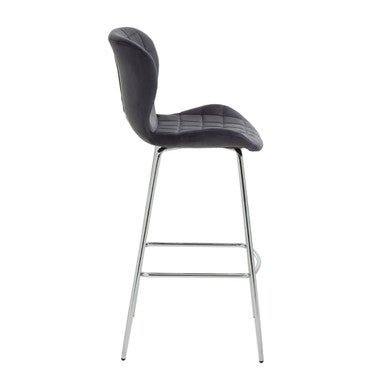 Warton Grey Velvet Bar Chair