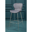 Warton Grey Velvet Bar Chair