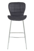 Warton Grey Velvet Bar Chair