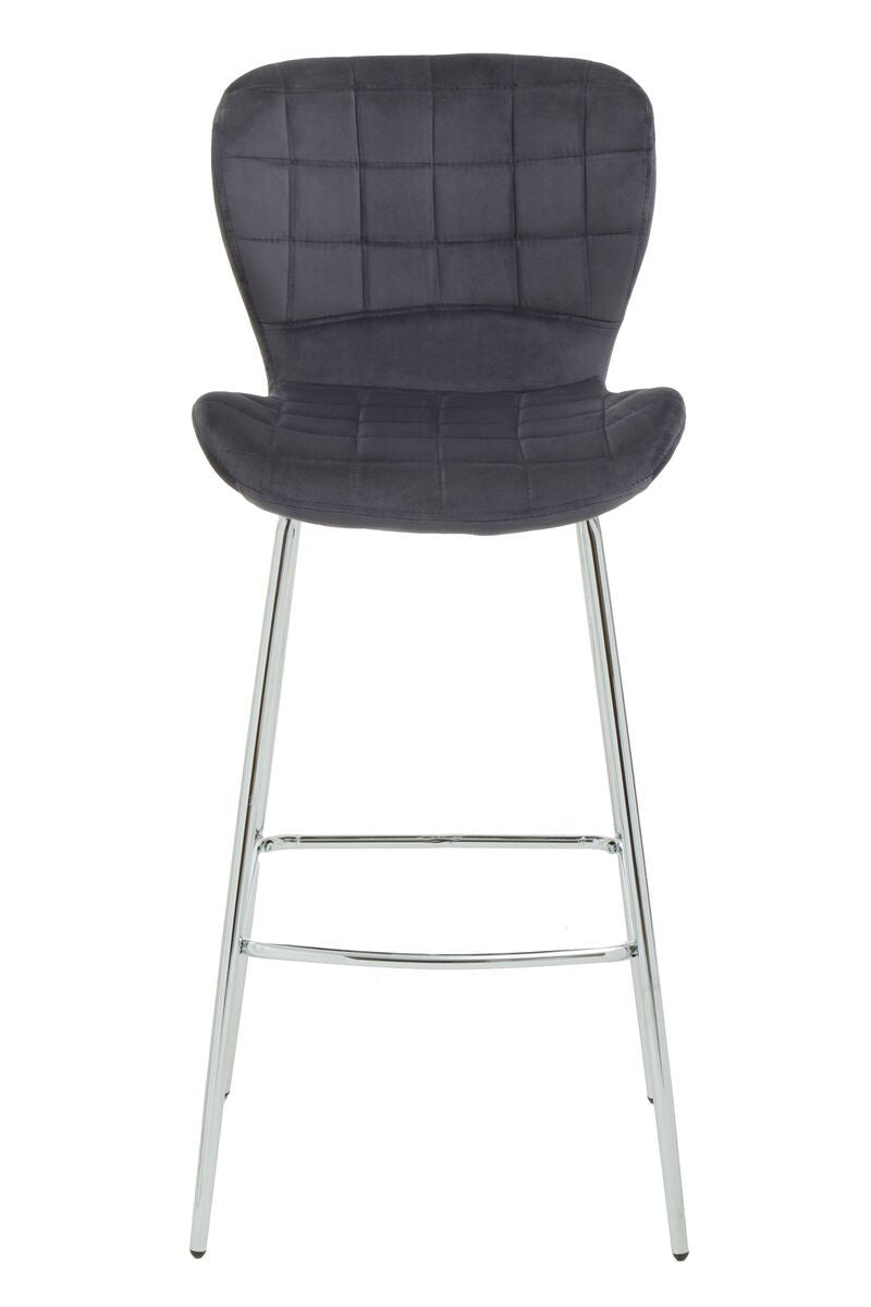 Warton Grey Velvet Bar Chair
