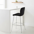 Warton Black Velvet Bar Chair