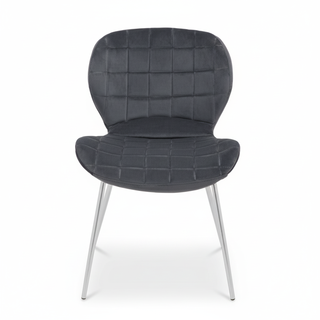 Warton Grey Velvet Dining Chair