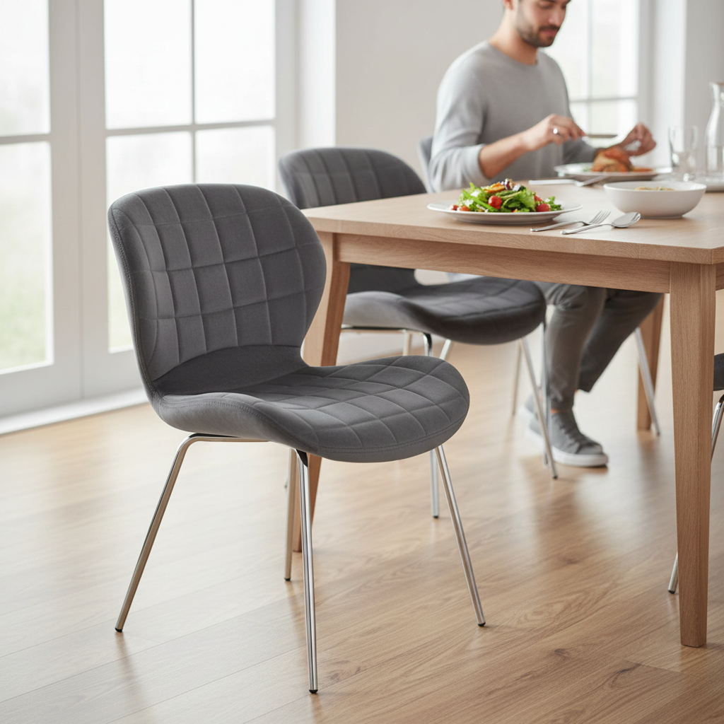 Warton Grey Velvet Dining Chair