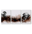 Watercolour Paintings Japanese Landscape Bonsai Tree & Bridge wall art as a wrapped canvas