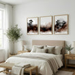 Watercolour Paintings Japanese Landscape Bonsai Tree & Bridge wall art displayed on a wall in a styled room — view 5