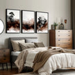 Watercolour Paintings Japanese Landscape Bonsai Tree & Bridge wall art displayed on a wall in a styled room — view 8