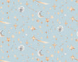 Watercolour Stars and Constellations Printed Cotton Curtain Fabric