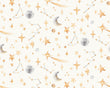 Watercolour Stars and Constellations Printed Cotton Curtain Fabric