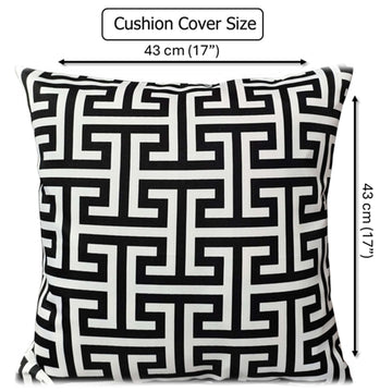 Waterproof Breathable Milano Black Hollowfibre Filled Cushions 43x43cm for Outdoor Garden Bench Sofa or Indoor Use