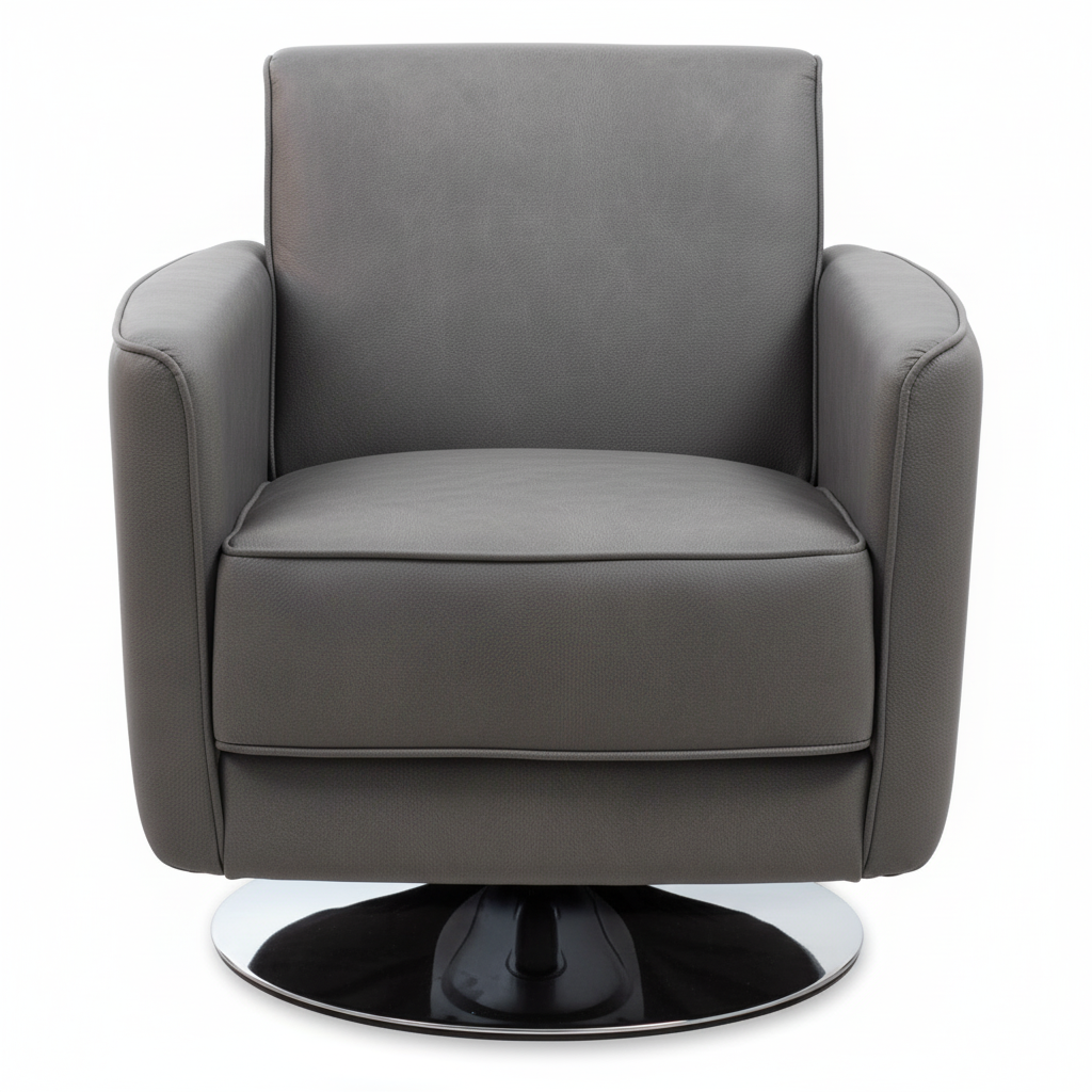 Wester Grey Leather Effect Chair