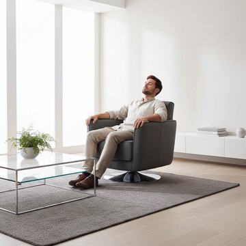 Wester Grey Leather Effect Chair