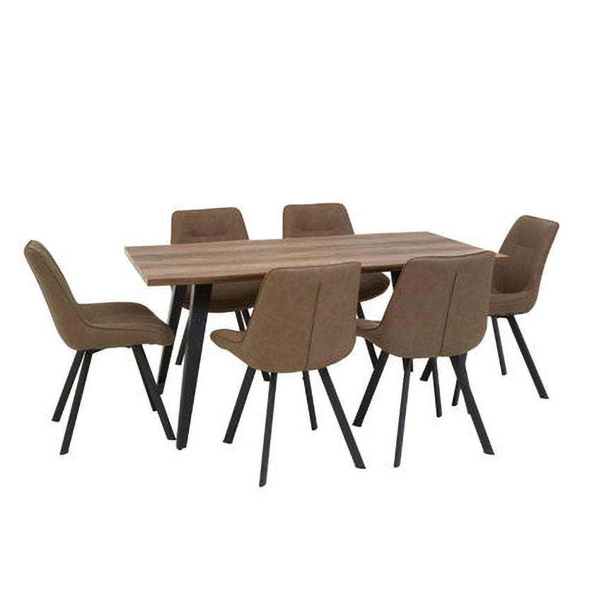 Westford 7pc Rectangular Brown Dining Set