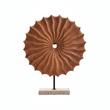 Westo Natural Wood Round Sculpture with Travertine Base
