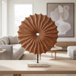 Westo Natural Wood Round Sculpture with Travertine Base
