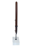 Westo Natural Wood Vertical Sculpture With Travertine Base
