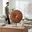 Westo Brown Wood Round Sculpture With Black Base