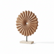Westo Natural Wood Round Sculpture with Travertine Base