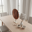 Westo Natural Wood Round Sculpture with Travertine Base