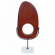 Westo Natural Wood Vertical Sculpture With Travertine Base