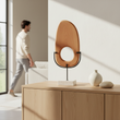 Westo Natural Wood Vertical Sculpture With Travertine Base
