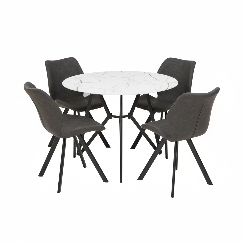 Weston Round Grey Dining Set